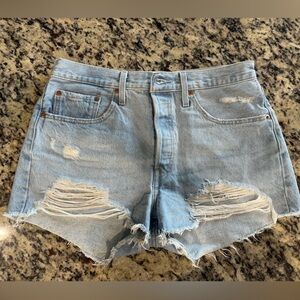 Levi's 501 Distressed Denim Shorts - Women’s Size 30